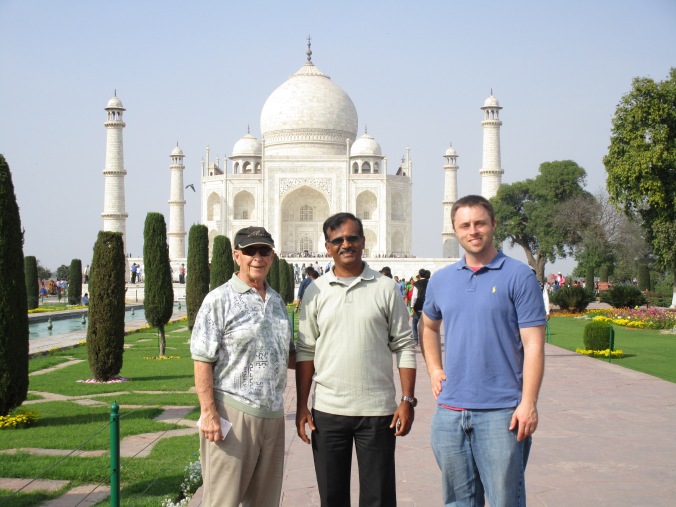 Howard, Nikki, and Justin at the Taj Mahal.